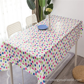 Party Decorative Polka Dot Printed Plastic Tablecloth